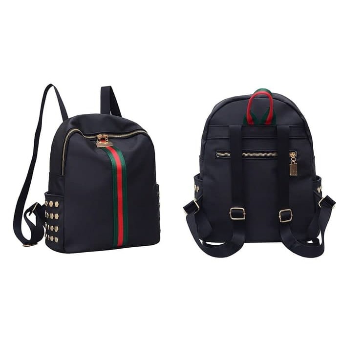 Tas Punggung Cewek Nilon Model GUCCI - Tas Ransel Backpack Wanita RNG