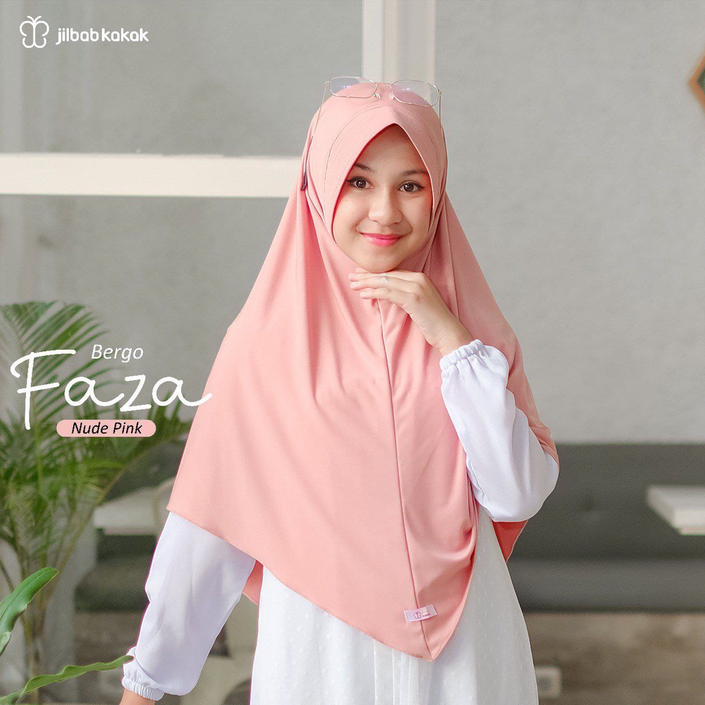 Jilbab Bergo Couple Anak ibu Jersey Premium 6 Tahun - Dewasa Faza Nude Pink