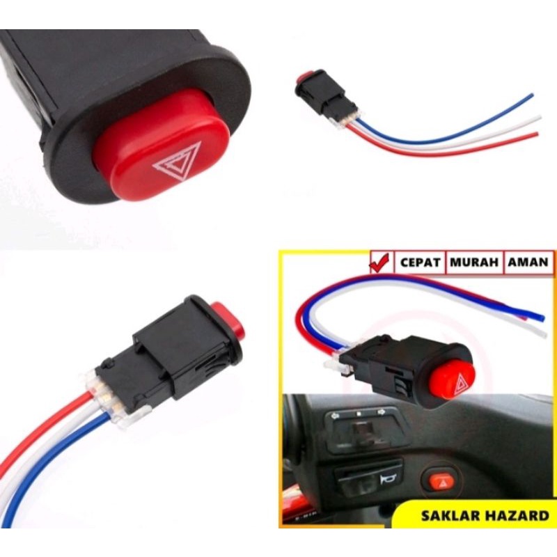 Saklar Tombol Switch On/Off Hazard Sepeda Motor Universal Kecil