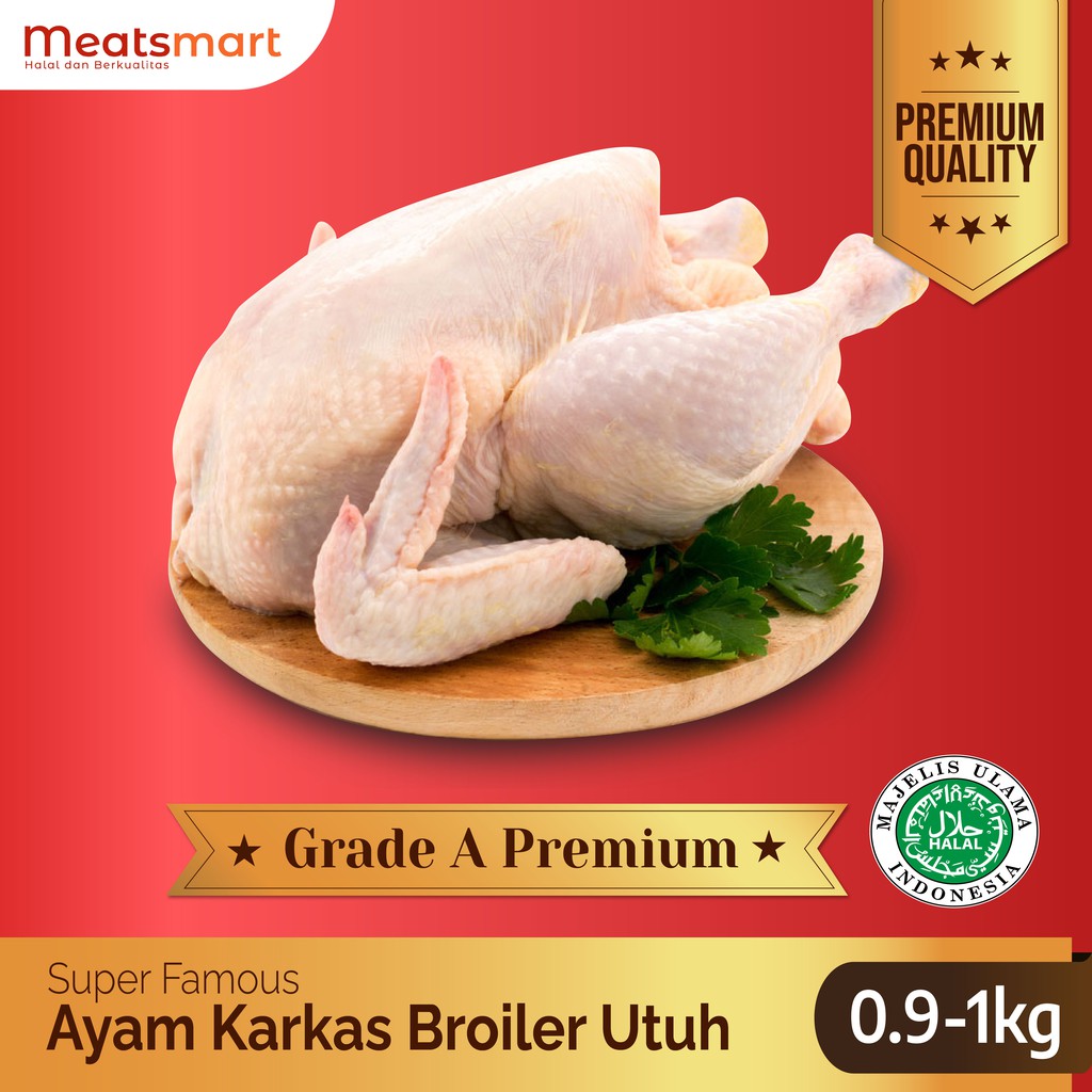 

Ayam Karkas Broiler Ayam Potong Utuh Grade A Premium 0.9-1 Kg