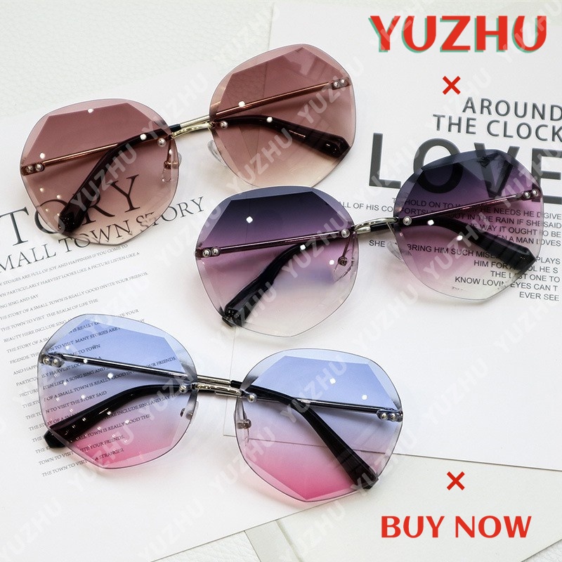 (YUZHU) Bayar di Tempat Korean Trendy Candy Color Bulat Kacamata Hitam Wanita/Pria Sunglasses