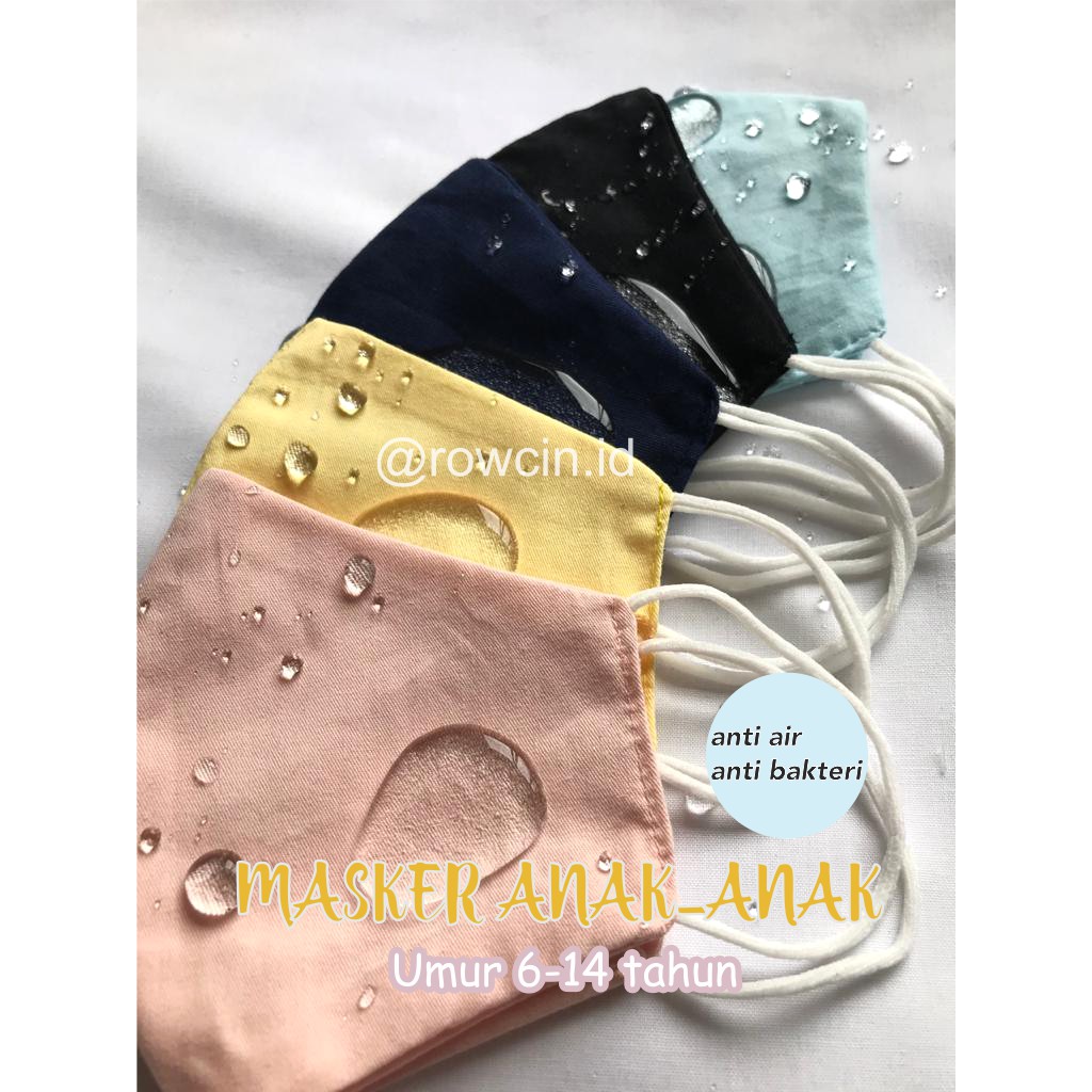 MASKER KAIN (ANAK-ANAK) ANTI AIR ANTI BAKTERI KARET BULAT EARLOOP NONMEDIS