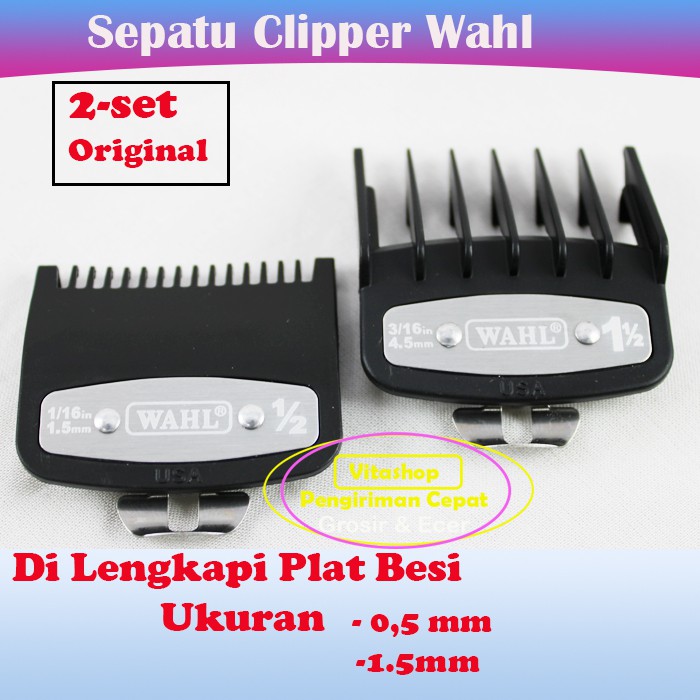 Sepatu Clipper Wahl ukuran 0.5 dan 1.5 Set HITAM Sepatu Sisir Wahl Original