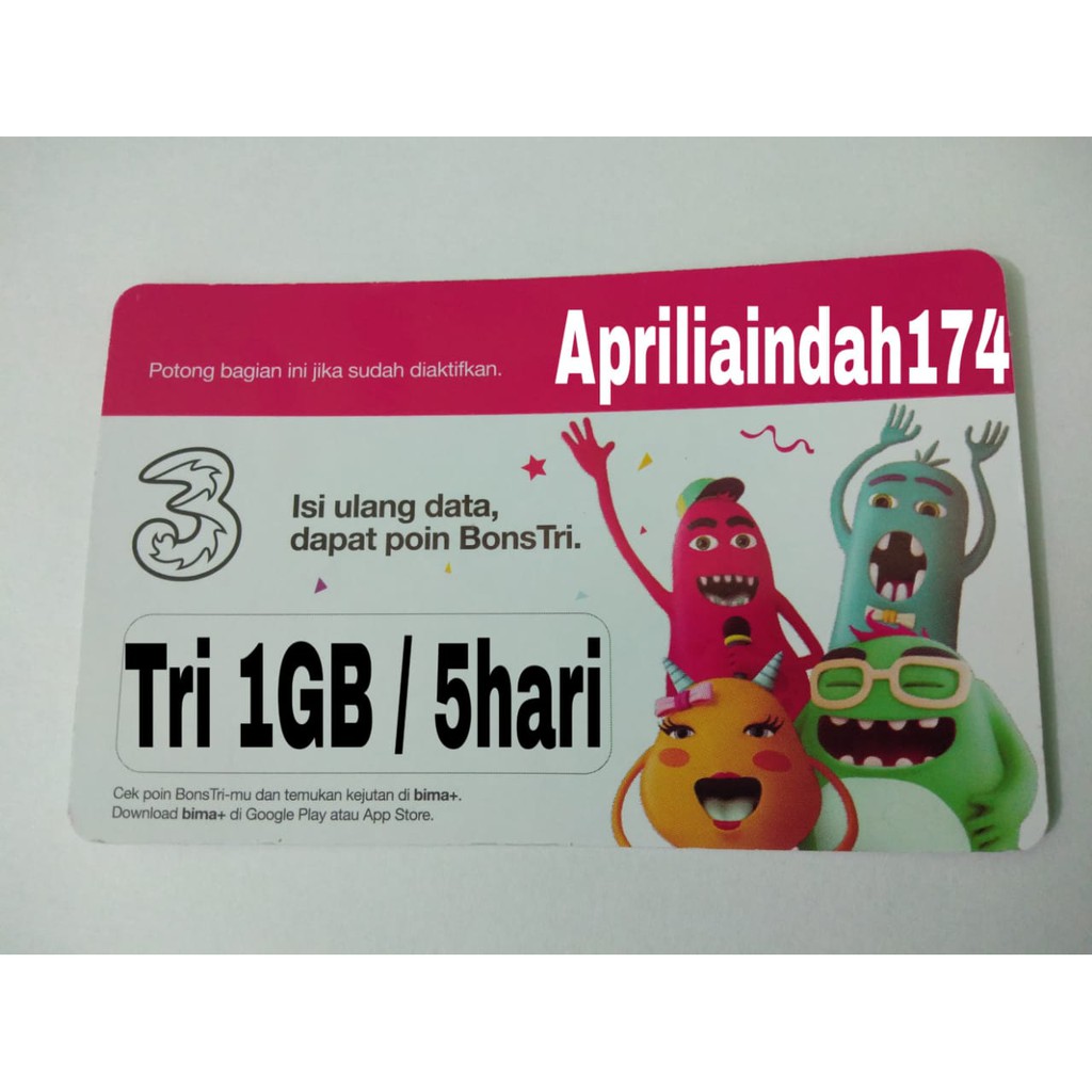 Voucher Tri 1gb 5hari / Voucher Tri mini
