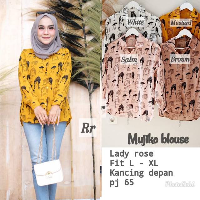 PROMO BLOUSE MUJIKO //KEMEJA CARTON//1KG MUAT 7PCS