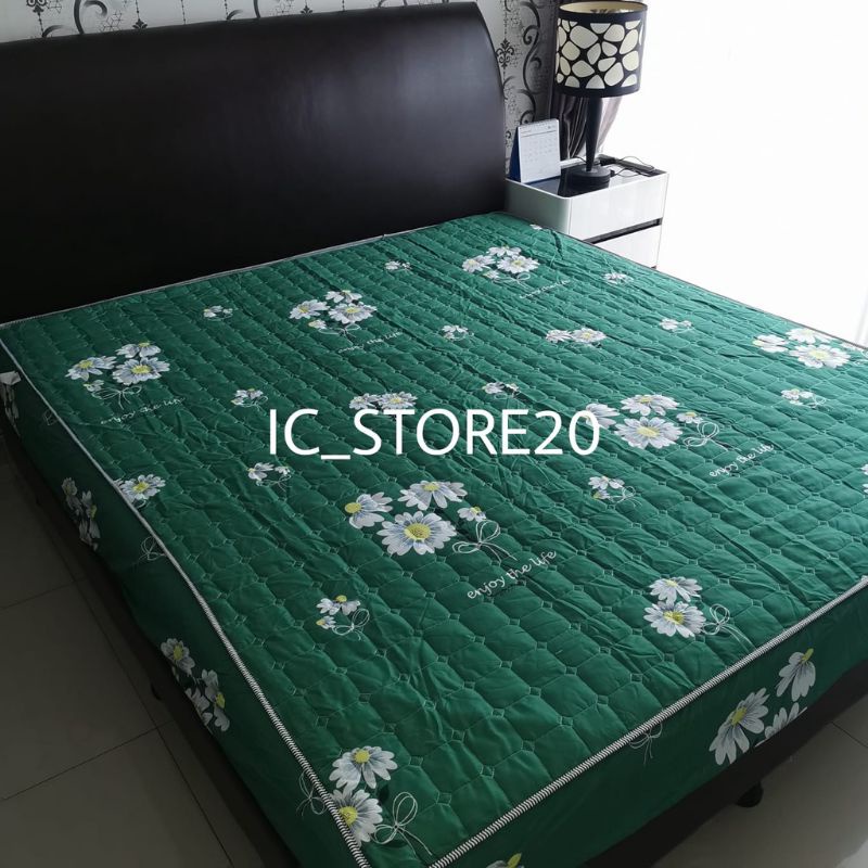 SPREI SULTAN WATERPROOF 180 x 200 CM ANTI AIR IMPOR BED PROTECTOR KUNING WORTEL PINK-HIJAU BUNGAPUTIH 180