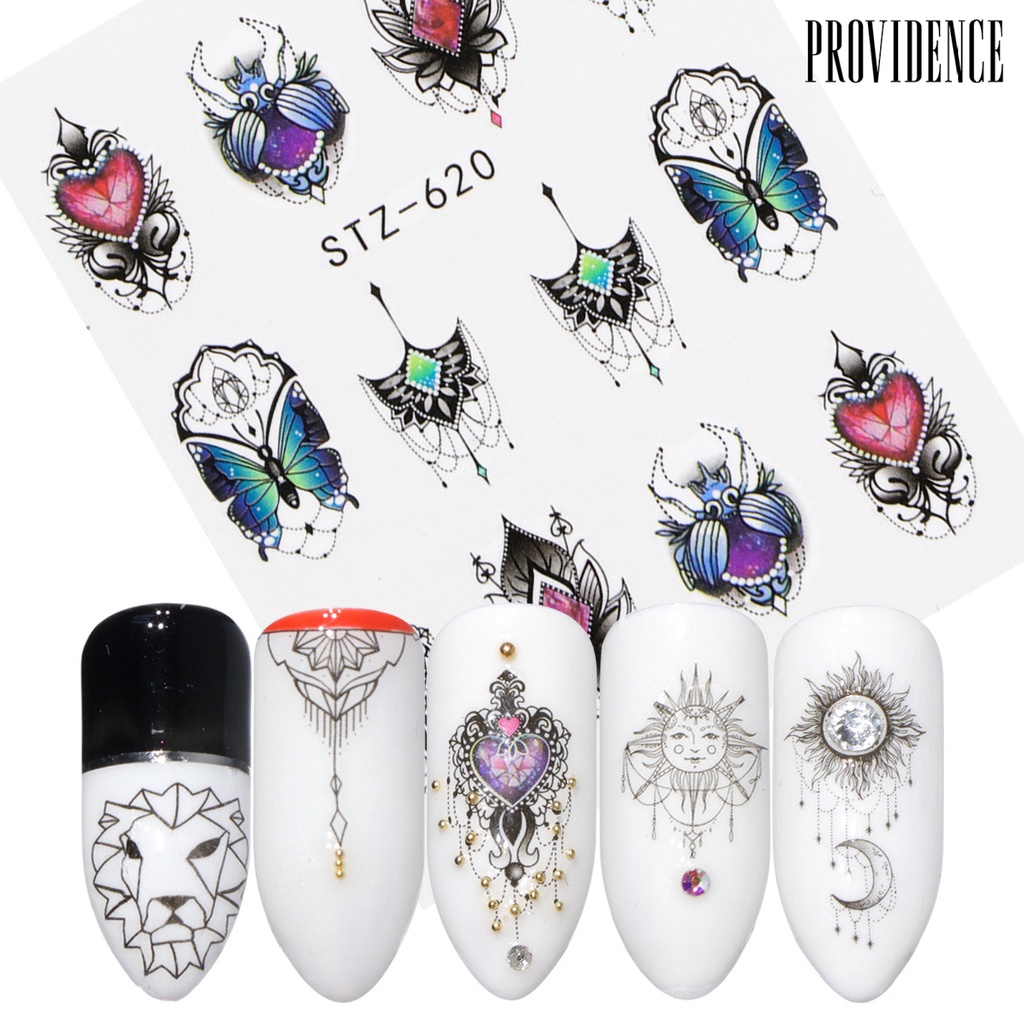 Providence Nail Sticker Flower Water Transfer Black Necklaces Jewelry Nail Decal for Professional Salon