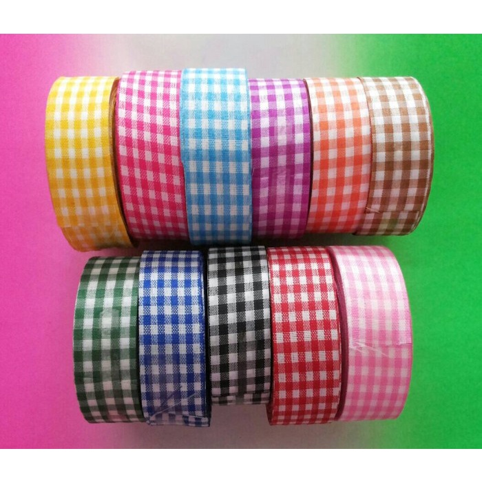 

(1 meter) PITA KAIN KOTAK MURAH/PITA BOUQUET/PITA KADO