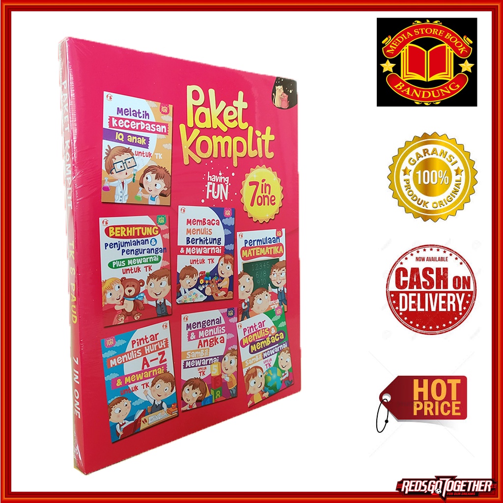 BUKU PAKET KOMPLIT - BUKU MOTORIK ANAK -Buku Paket Anak TK Dan PAUD Paket Komplit Having Fun 7 In 1(