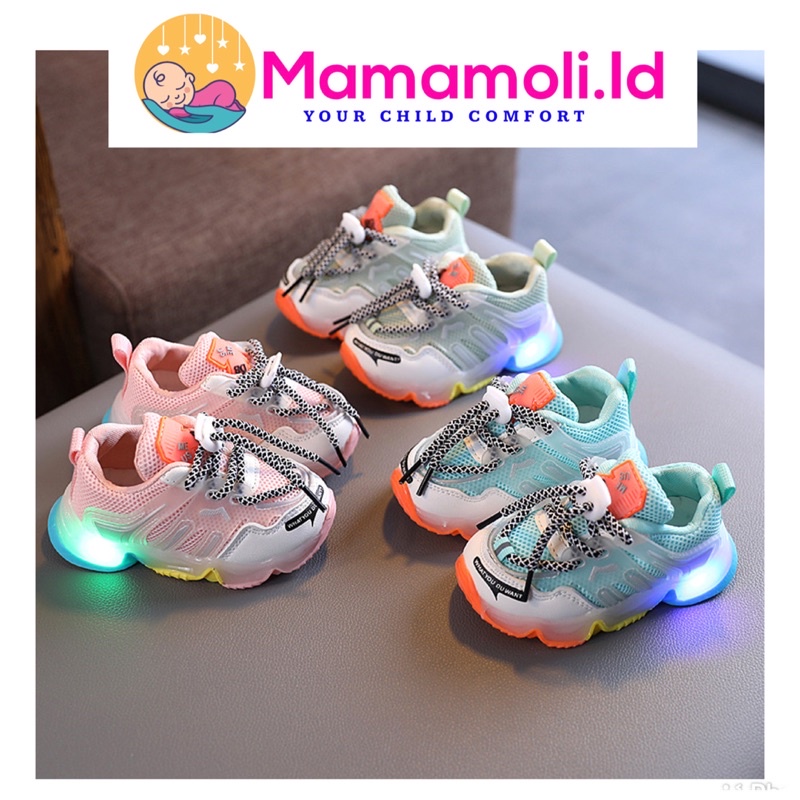 Sepatu Anak Laki Laki / Sepatu Anak Perempuan LED Nyala Lampu Kedap Kedip / Sepatu Sneaker Anak Laki Laki Perempuan / Sepatu Sekolah Anak SD SMP  SMA Import / Sepatu Anak Anak/ Kasut Anak Anak/ Children Shoes / Kid Shoes/ Boy Shoes/ Girl Shoes LED