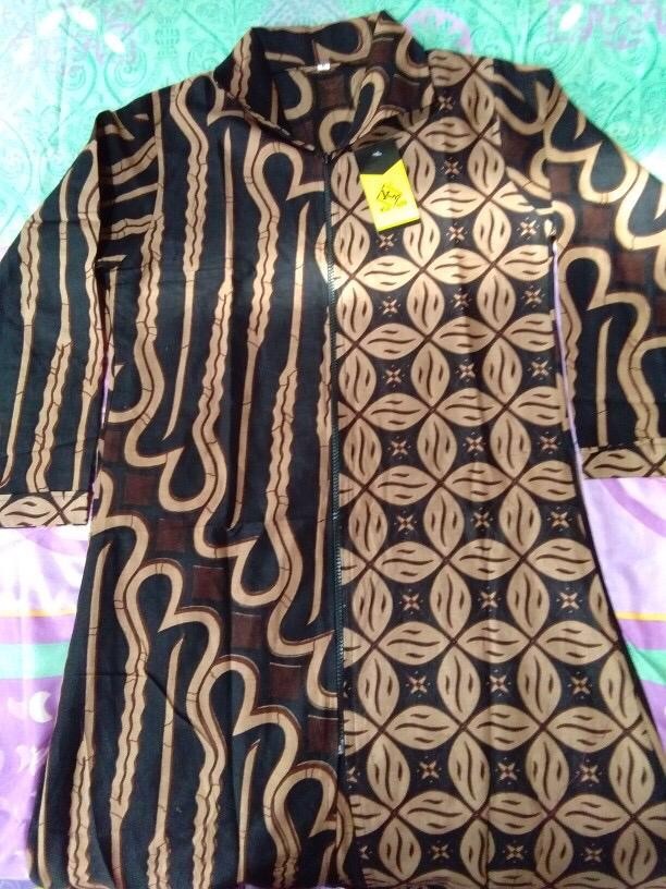 Cod - Tunik Batik Wanita Lawasan Coklat Kekinian M L Xl Xxl Jumbo