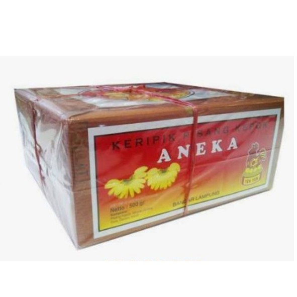 KERIPIK PISANG KEPOK DUS 450 GR 450G 450 G ANEKA RASA OLEH OLEH KHAS LAMPUNG (YEN YEN ) YENYEN YEN-YEN DUS BOX KOTAK KECIL