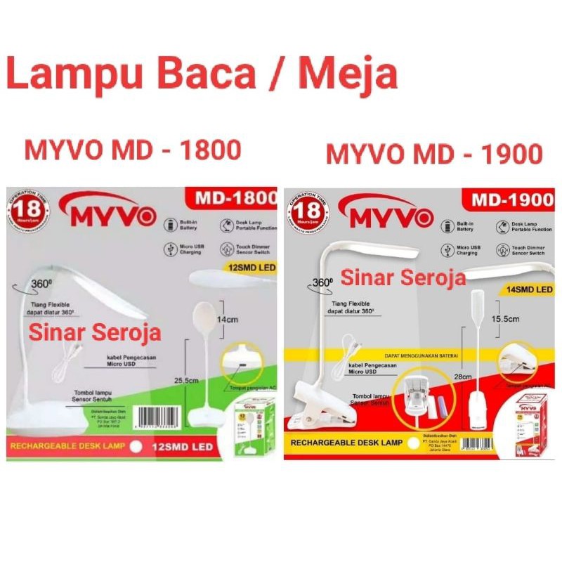 Lampu Baca / Meja / Belajar LED MYVO MD - 1800 MYVO MD - 1900