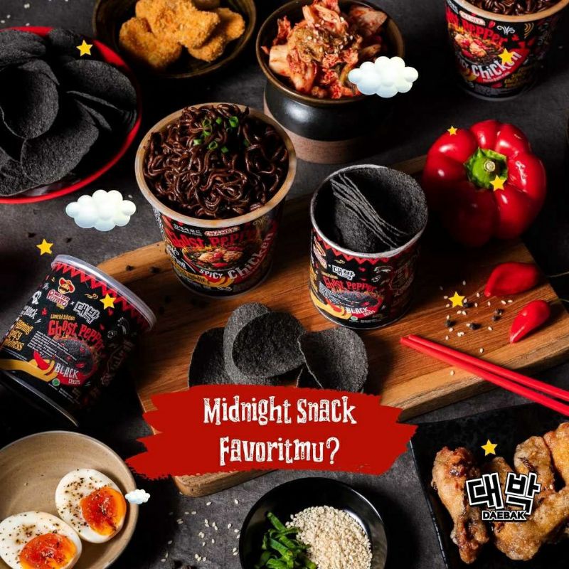 

ghost pepper potato chips master potato/ghost pepper ramen/mie pedas/kripik kentang pedas