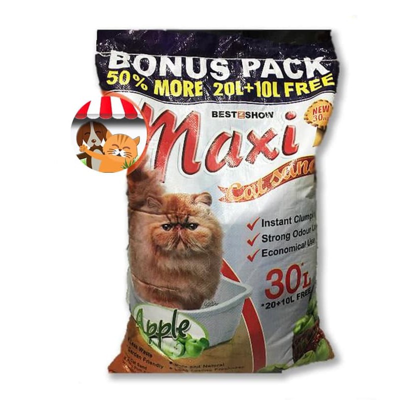 Maxi Cat Litter - Pasir MAXI Pasir Gumpal Wangi 30ltr