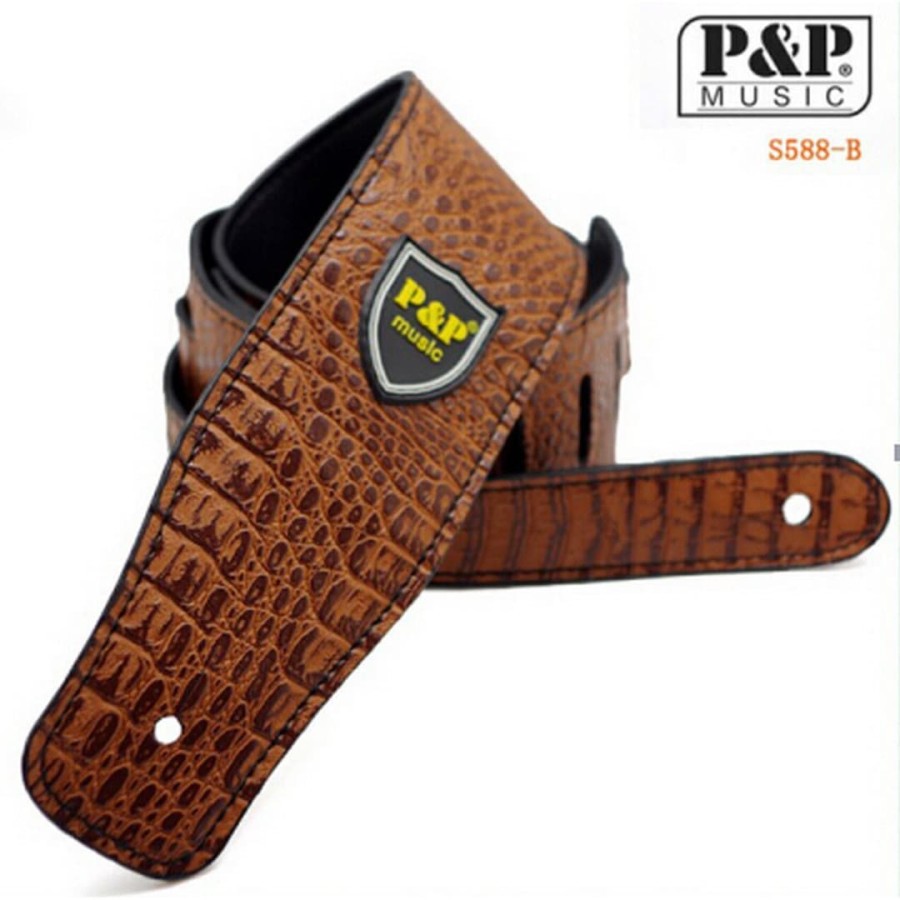 P&amp;P Music Strap Gitar Motif Kulit Ular PU Leather