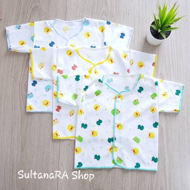 (3Pcs) Baju Bayi SNI Kemeja Tangan Pendek Newborn 0-3 Bulan Shankusen BAJU SHANKUSEN TANGAN PENDEK-1
