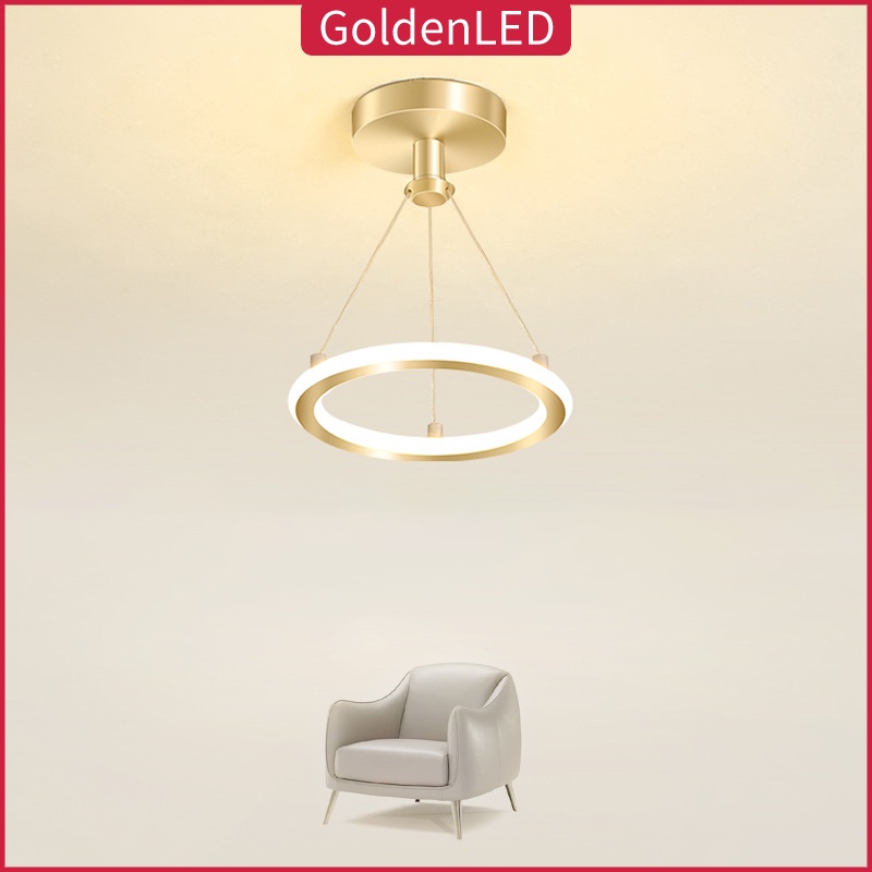 Golden LED Lampu Plafon 3 Warna Lampu Gantung Lampu Plafon LED Lampu Hias Rumah Ruang Tamu Kamar Minimalis Tempat Lampu Plafon LED Ceiling Light