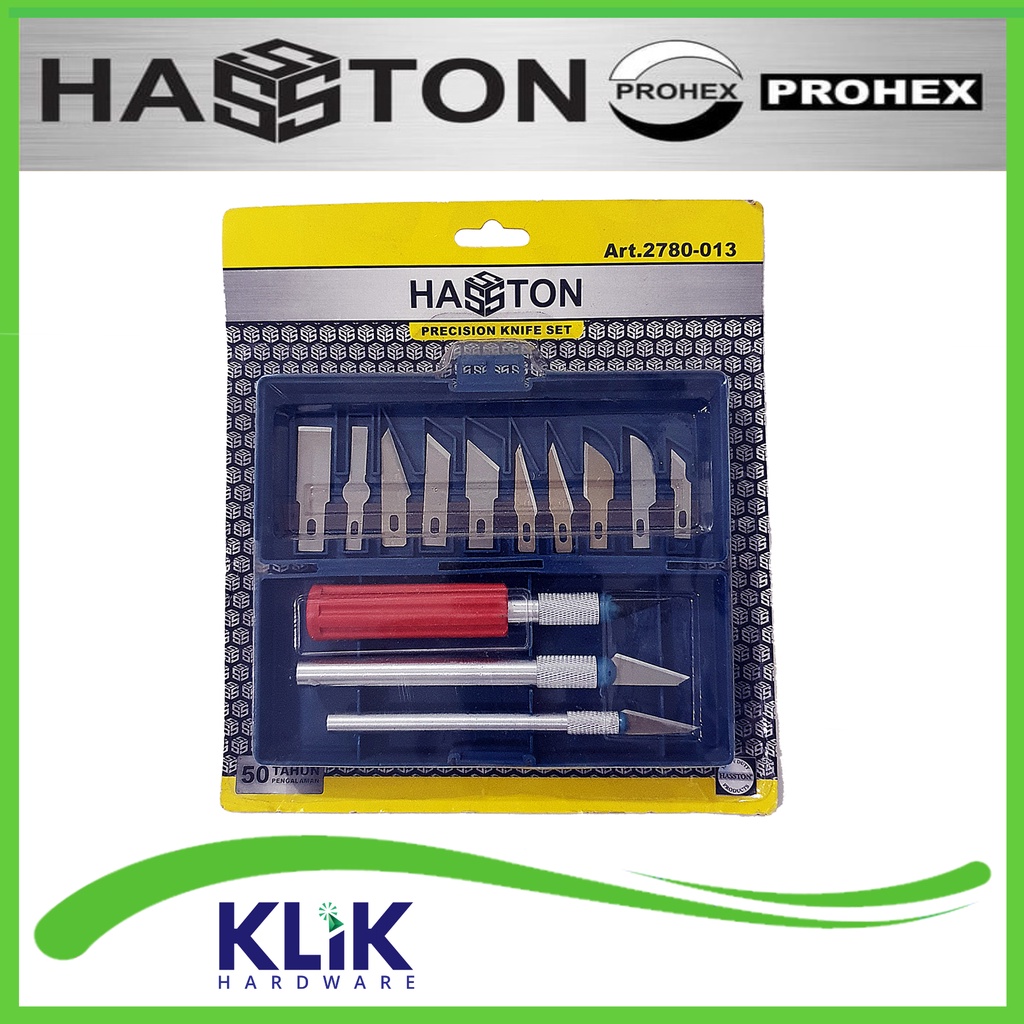 Hasston Prohex Pisau Cutter Ukir Grafir Akrilik Set 16 Pcs Pahat Kayu Hobby Knife