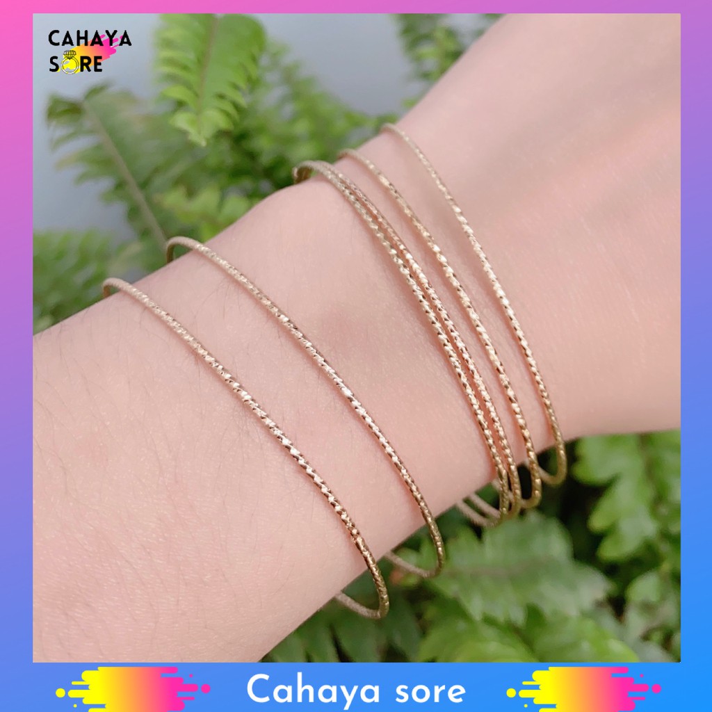 6Pcs Gelang Keroncong Xuping Gold Gelang Tangan Dewasa Warna Emas G01