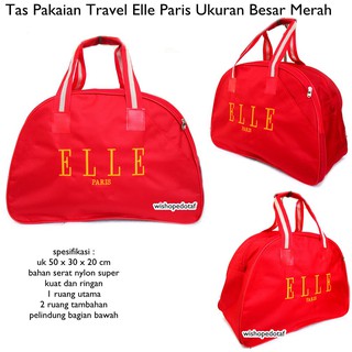  tas  elle  paris travel ukuran besar merah  Shopee Indonesia