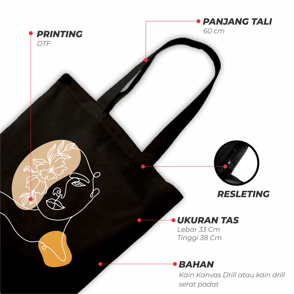 Sevine Tas Wanita Totebag Tote Bag Resleting Nordic Black Series Hitam - WGF5