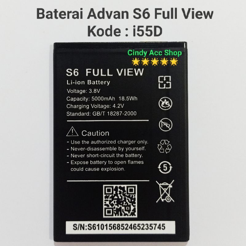 Baterai Advan S6 Fullview i55D S6 Full View Battery Batre Original