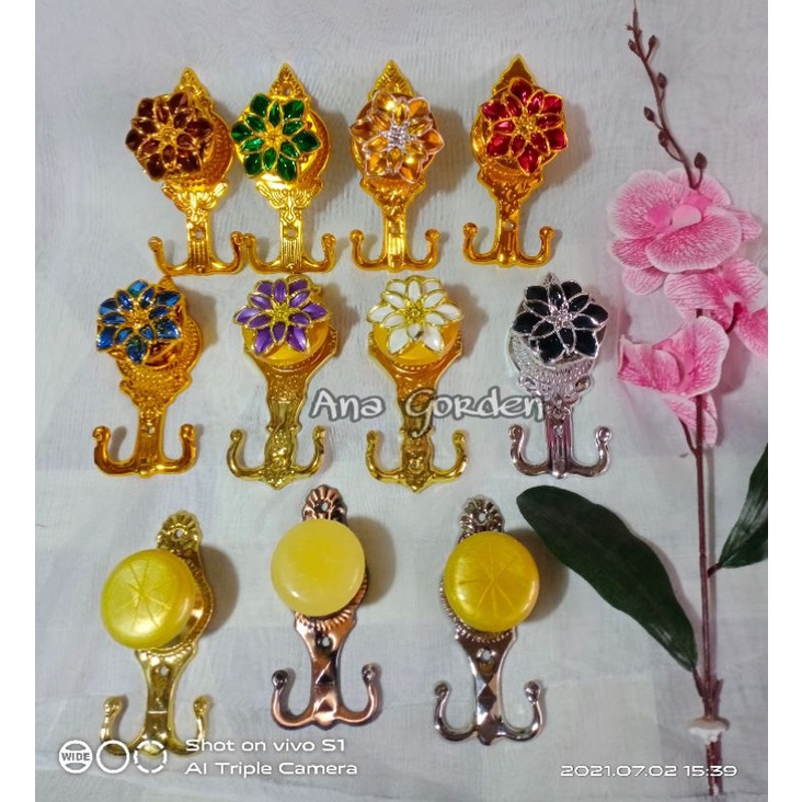 hook melati mawar/gantungan tali gorden/ pengait tali gorden / centelan tali gorden / gantungan tali