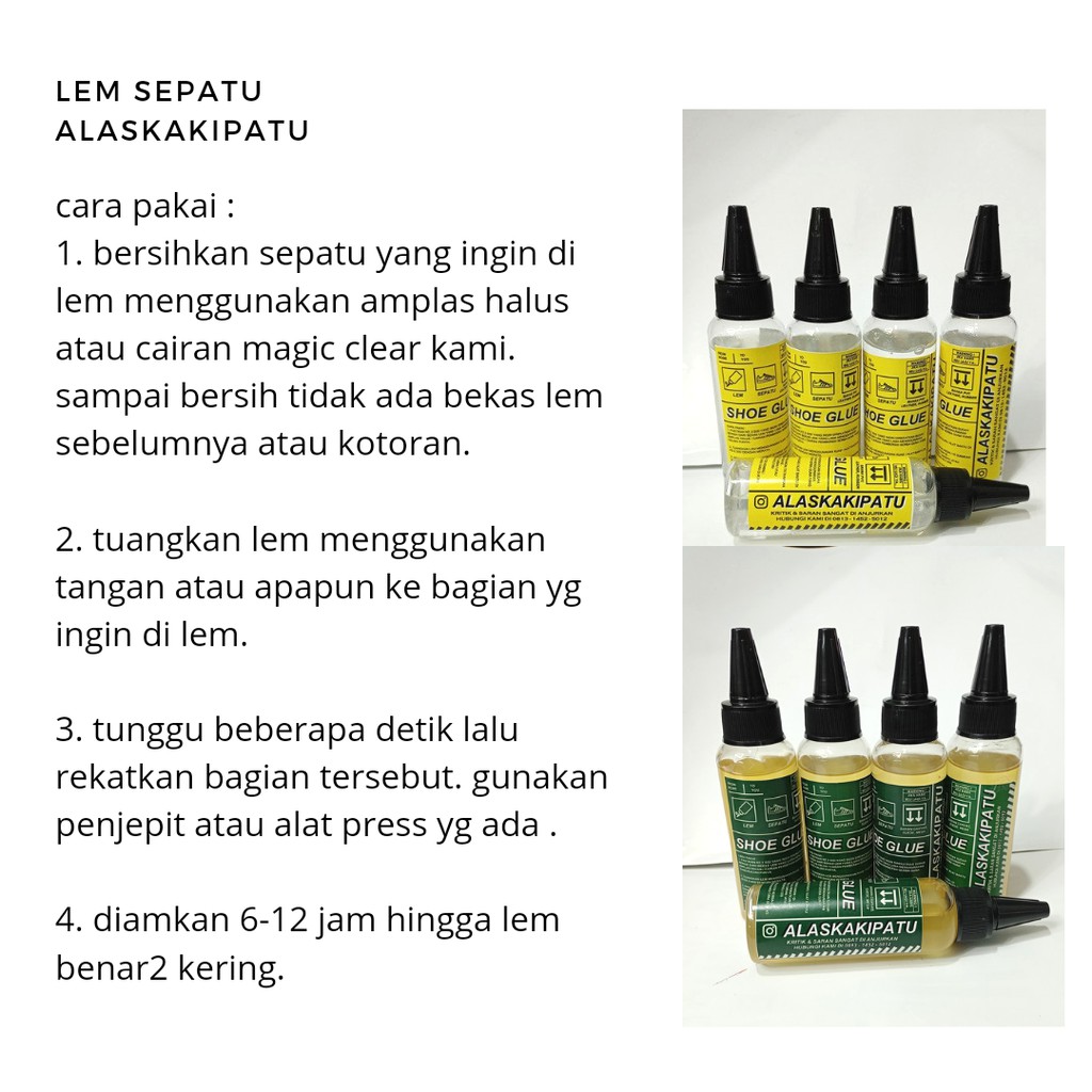 Lem sepatu magic glue untuk reglue lem bening