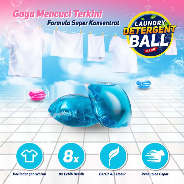 Deterjen Gel Ball atau bola sabun deterjen laundry pewangi pelembut laundry gel ball detergen perfume softener