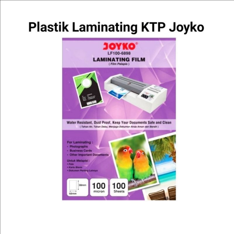 

Plastik Laminating KTP JOYKO 100mic/Laminating Film JOYKO KTP 6898
