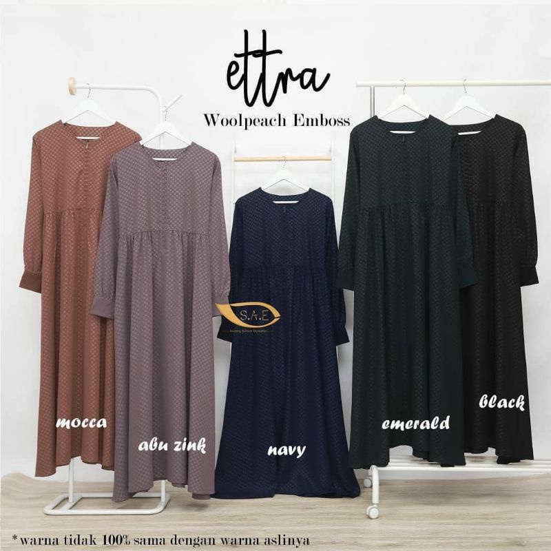 Gamis Set Ettra by SAE - Gamis Ettra Wolfis Emboss - Gamis SAE - Gami Ettra by SAE - Sandang Akhwat 