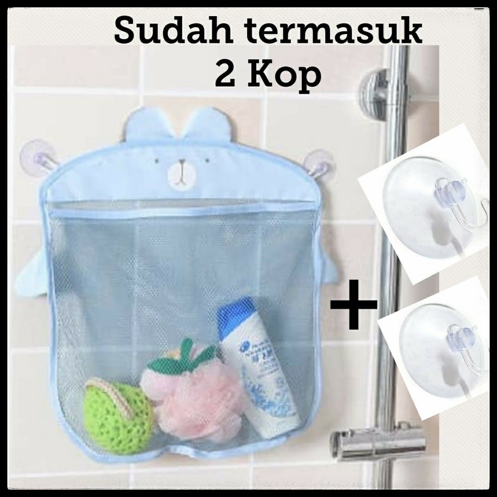 Tempat Penyimpanan Mainan Kamar Mandi, Jaring Serbaguna - Gantungan Jaring Mainan Kamar Mandi + KOP