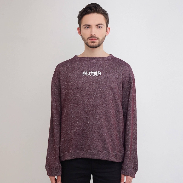 Guten Inc - Guteninc Futuretype Crewneck Two Tone Maroon