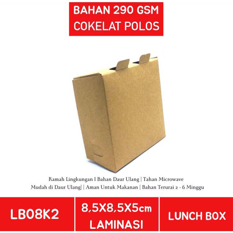 Paper Lunch Box XS Lunch Box Size XS Lunchbox (LB8K2-8.5x8.5x5 Cm)