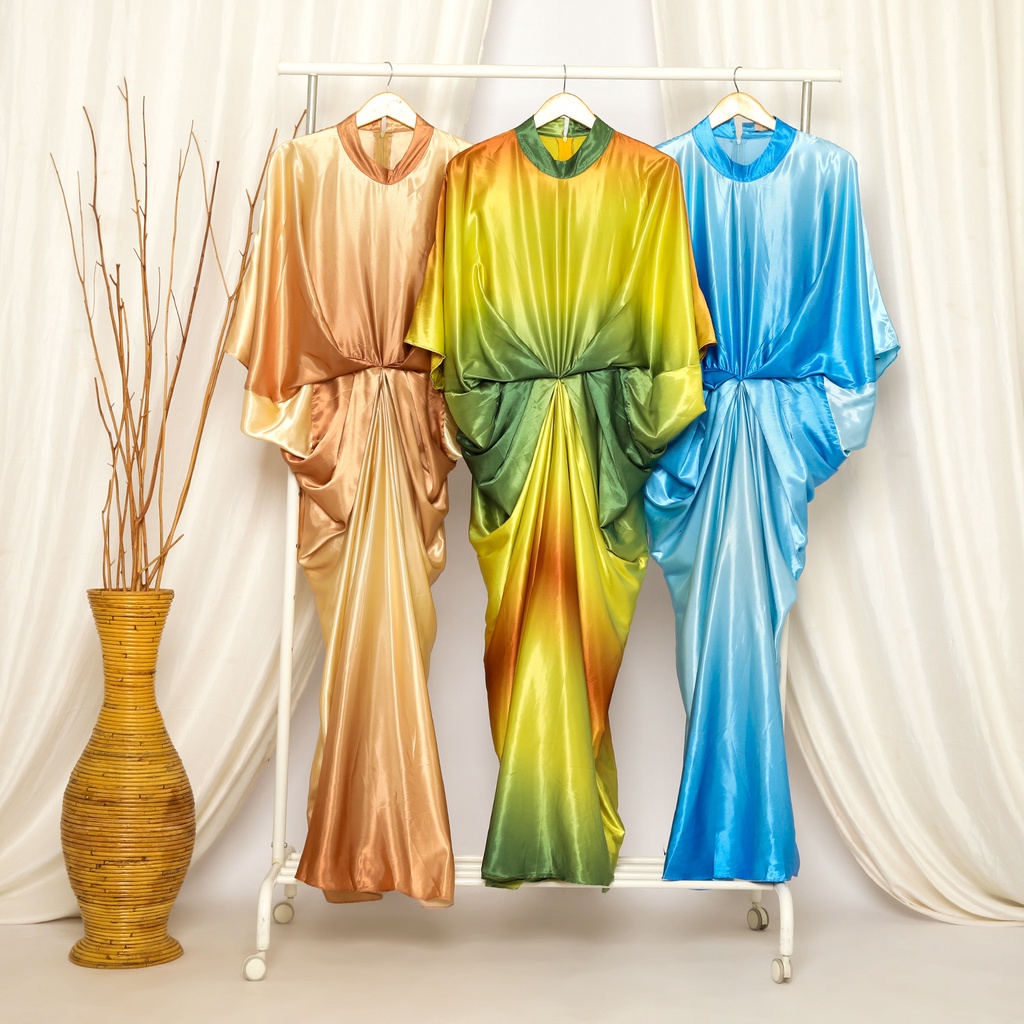 Kaftan Silk Annajah/ Kaftan Wanita/ Gamis Kaftan/ Gamis Satin/ Dress Satin