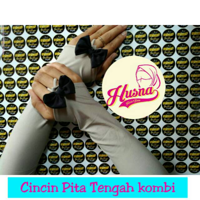 [HUSNA HIJAB] Handsock Cincin Pita Tengah / Sarung Tangan Cincin / Hensok Pita