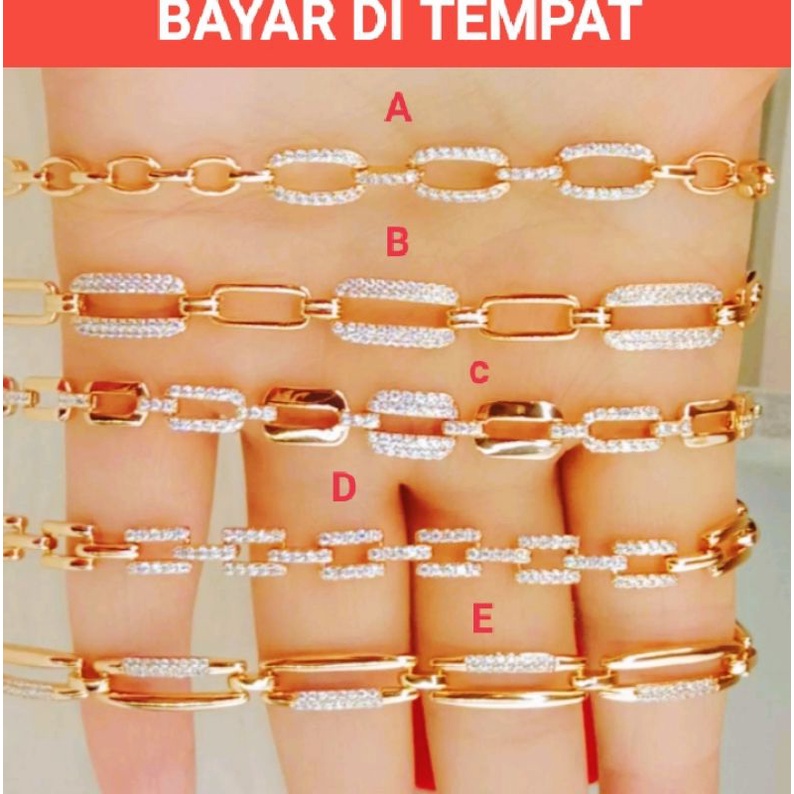 Gelang tangan Anti karat lapis emas terbaru RO27 MOTIF PILIHAN