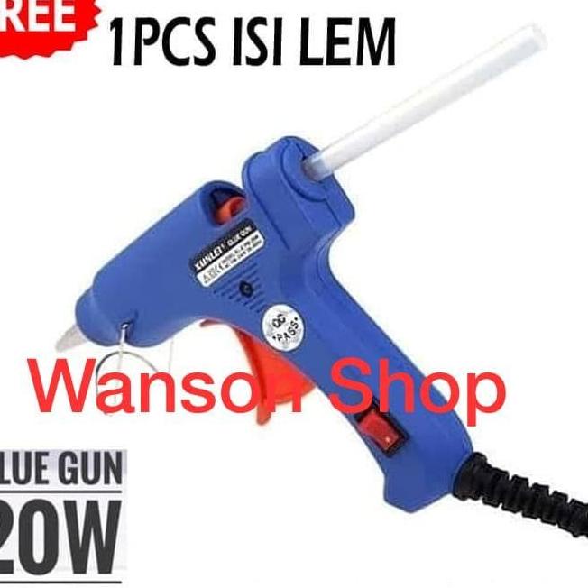 

ALAT LEM TEMBAK GLUE GUN 20 W + 1 PCS LEM BAKAR CAIR / LEM LILIN