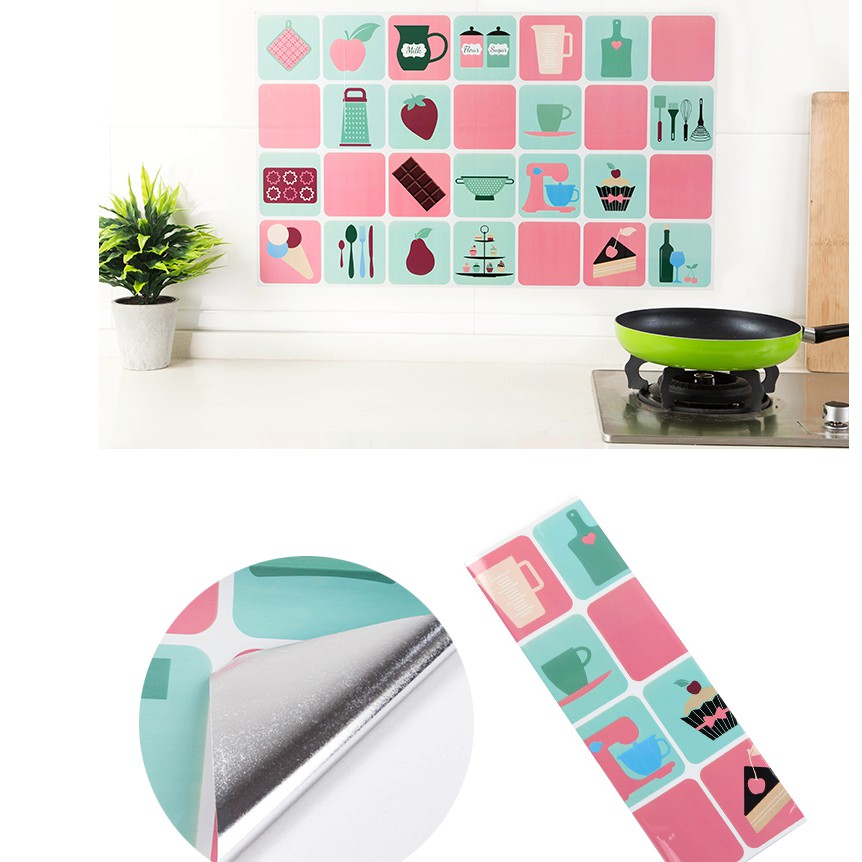 (COD) Wallpaper Dapur wall sticker dapur anti air anti minyak stiker aluminium foil MX2618