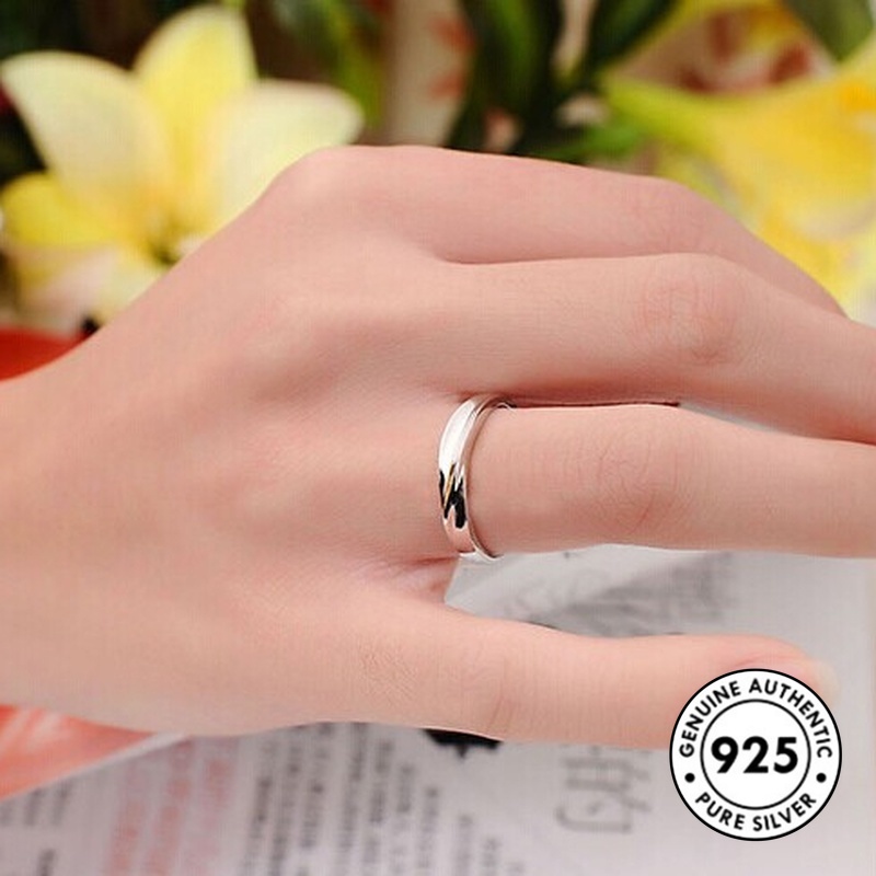 Cincin Berlian Imitasi Bahan S925 Silver Untuk Pasangan