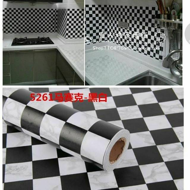 Wallpaper sticker motif papan catur
