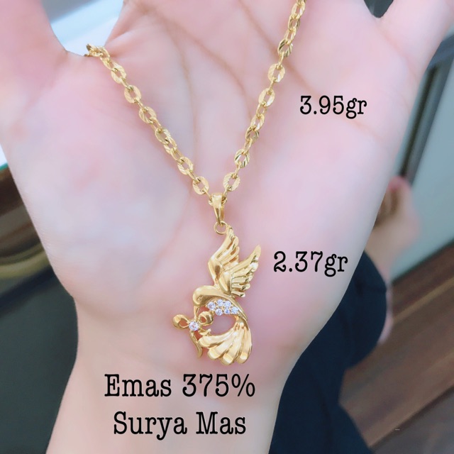 Kalung dan liontin emas 375%
