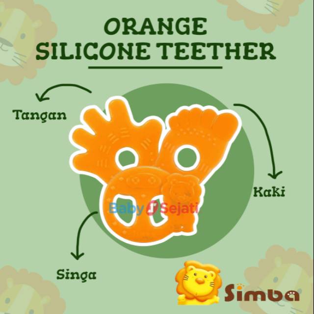 Simba Orange Silicone Teether