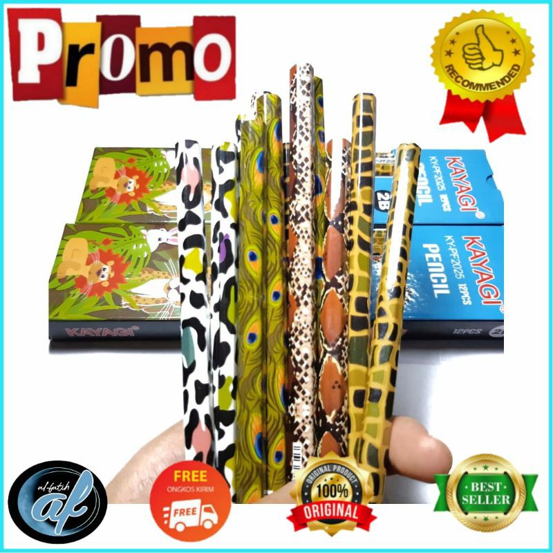 

[ 12 PCS ] PENSIL KAYU 2B KARAKTER HEWAN KAYAGI HARGA GROSIR MURAH