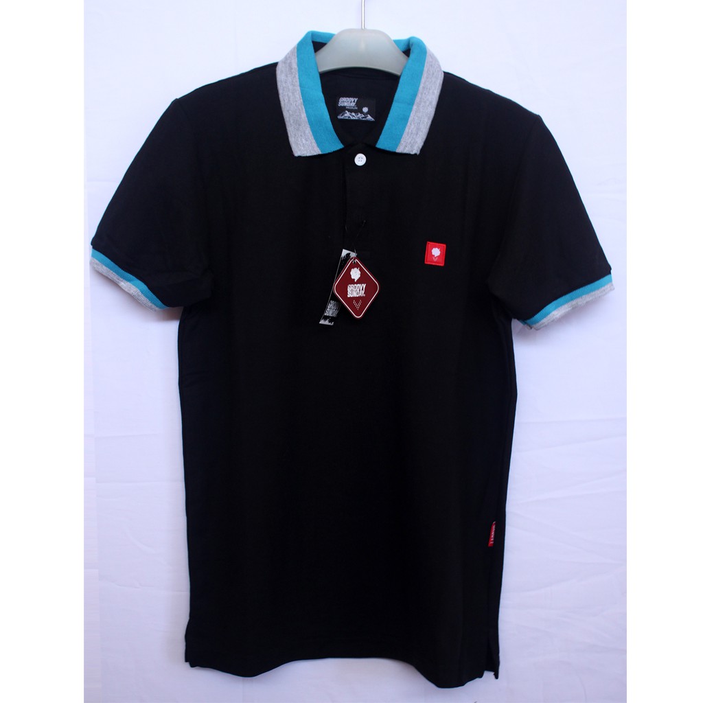 Kaos Polo T-Shirt Groovy Sunday - Black