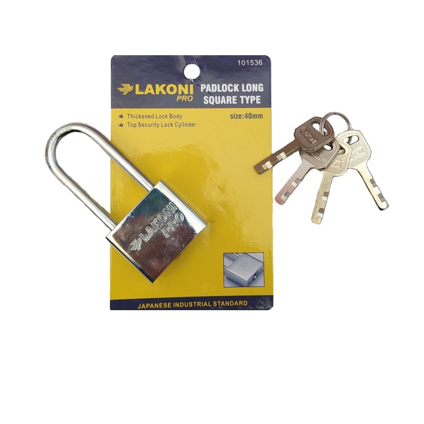 JETJO TOOLS Kunci Gembok Leher Panjang 40mm 40 mm PadLock Long 40mm Pengaman Pintu Rumah Kendaraan Gembok Pager LAKONI Pro