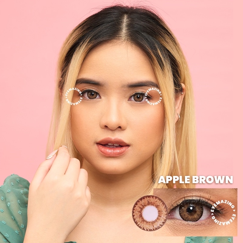 EYEMAZING Softlens - APPLE Brown / Coklat Normal Minus Beda Minus