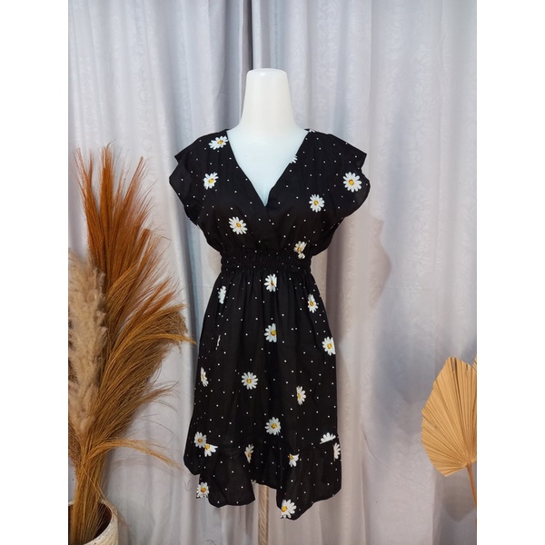 DASTER MINI MOZA RAMPEL BUSUI FRIENDLY MOTIF-Daisy Black