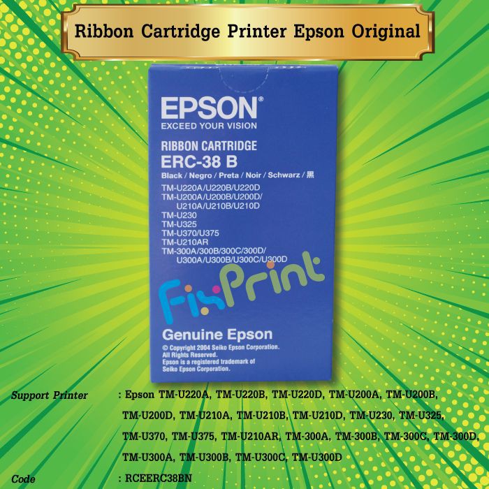 Ribbon Cartridge ERC 38 ERC-38 ERC38 Black Pita Printer Epson TM-U220